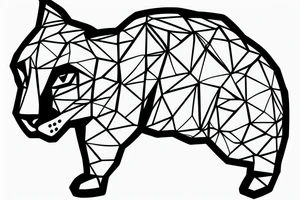 A mountain lion walking along the mountains. tattoo idea