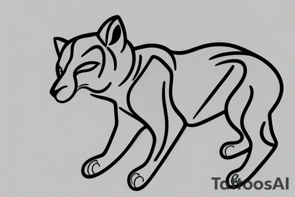 A mountain lion walking along the mountains. tattoo idea