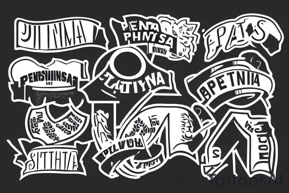Pennsylvania state outline tattoo idea