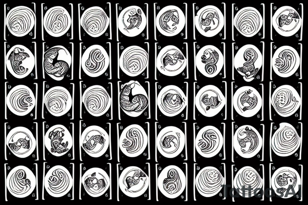 snail playing cards at a table tattoo idea