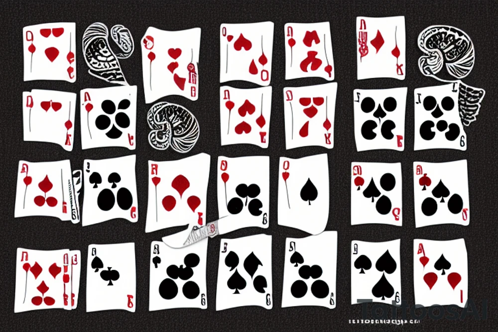 snail playing cards at a table tattoo idea