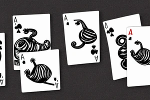 snail playing cards at a table tattoo idea