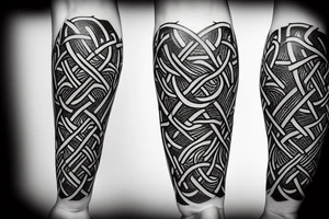 A Scottish Dirk and thistles with Celtic knotwork tattoo idea