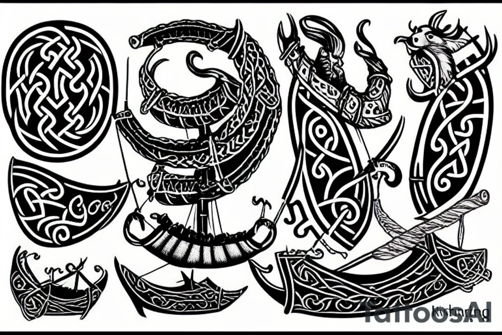 A viking ship tattoo idea