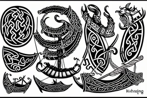 A viking ship tattoo idea