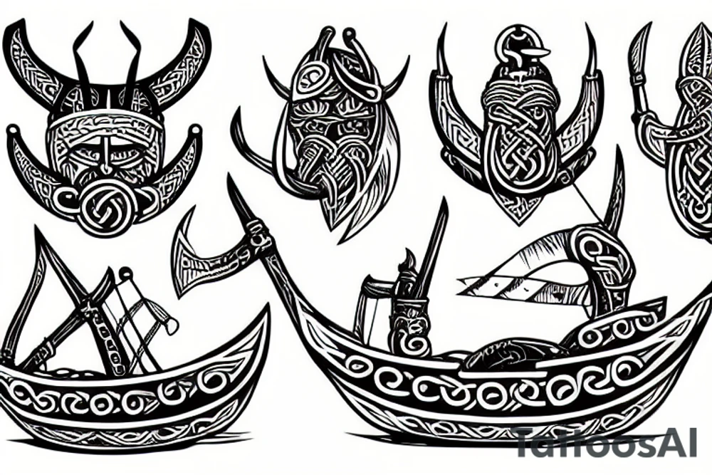 A viking ship tattoo idea