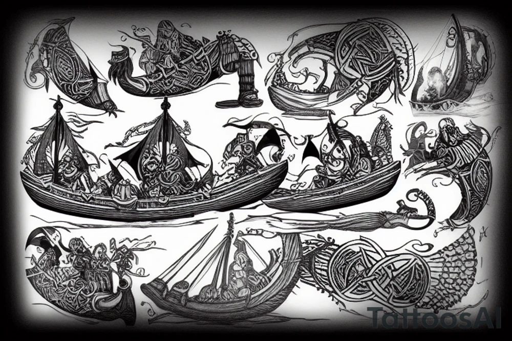 A viking ship tattoo idea