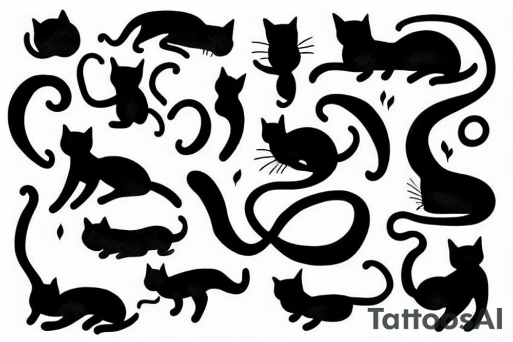 cat silhouette tattoo idea