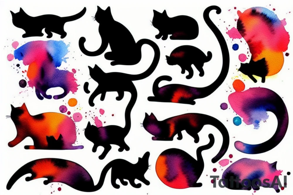 cat silhouette tattoo idea