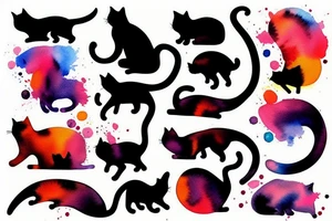 cat silhouette tattoo idea