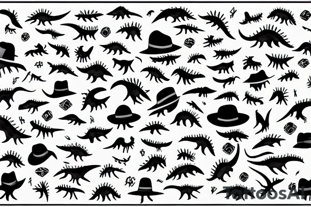 dinosaur with a hat tattoo idea