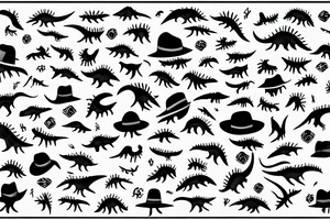 dinosaur with a hat tattoo idea