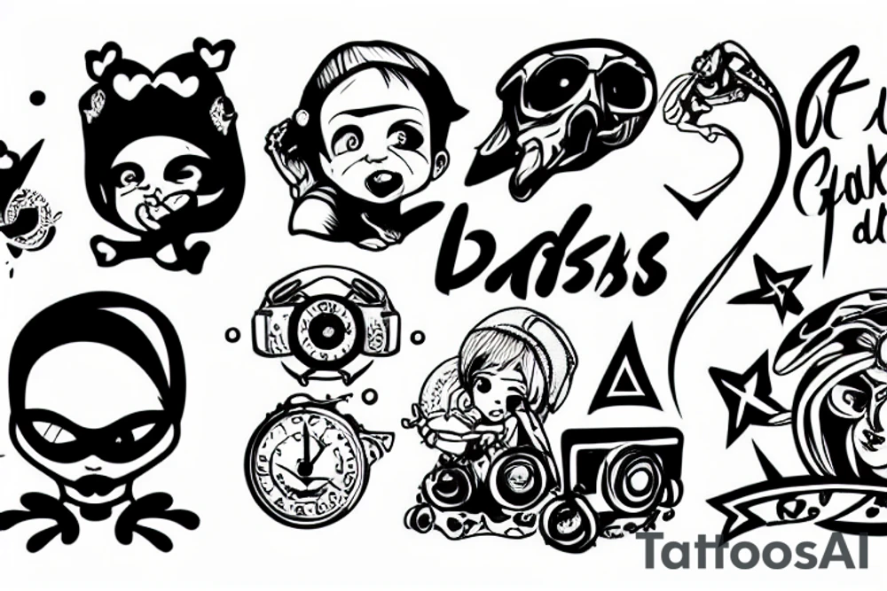 badass baby at a computer tattoo idea