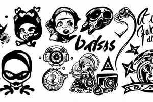 badass baby at a computer tattoo idea
