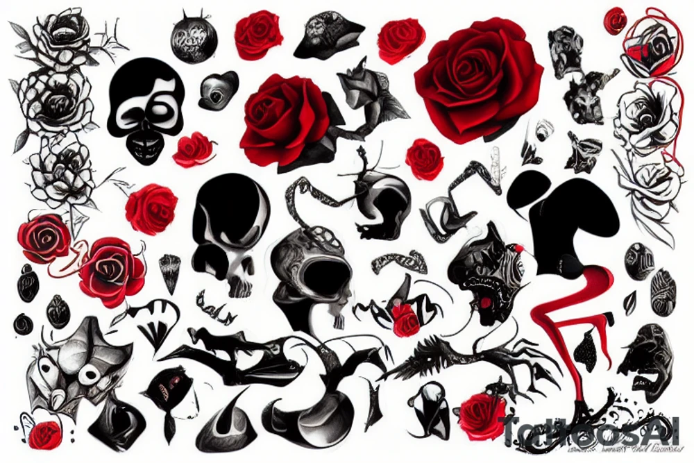 Black and red tattoo idea