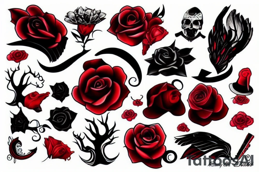 Black and red tattoo idea