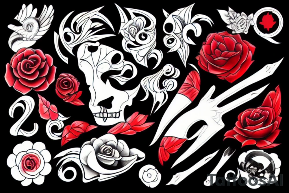Black and red tattoo idea