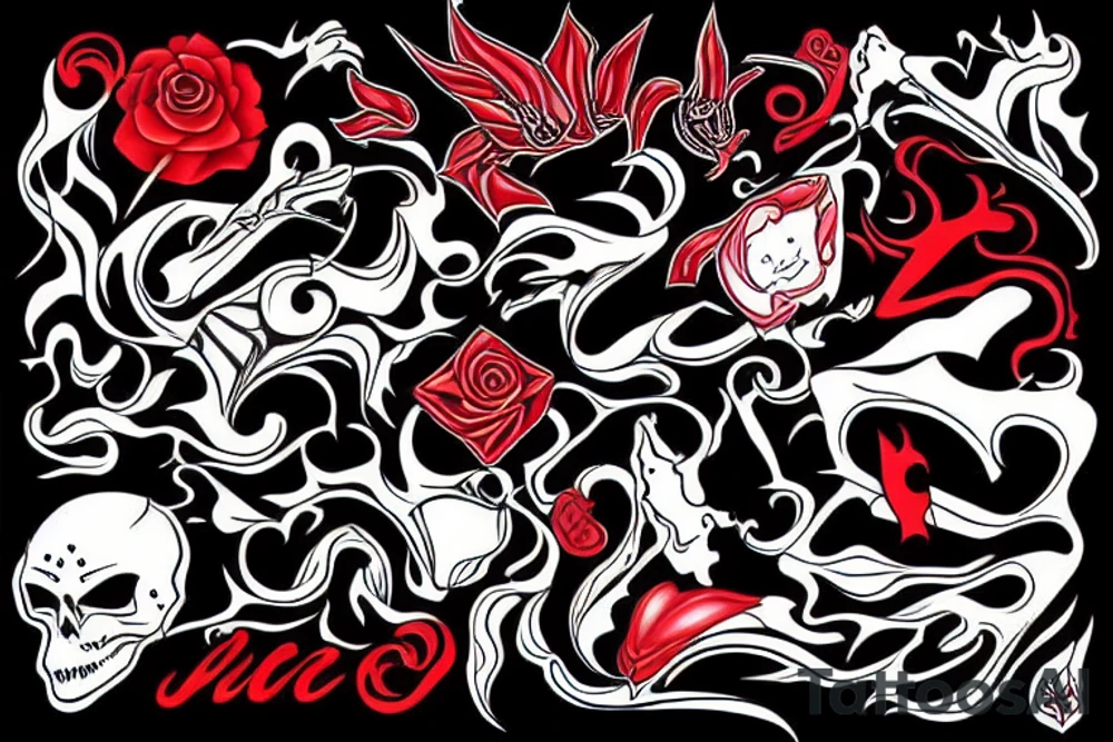 Black and red tattoo idea