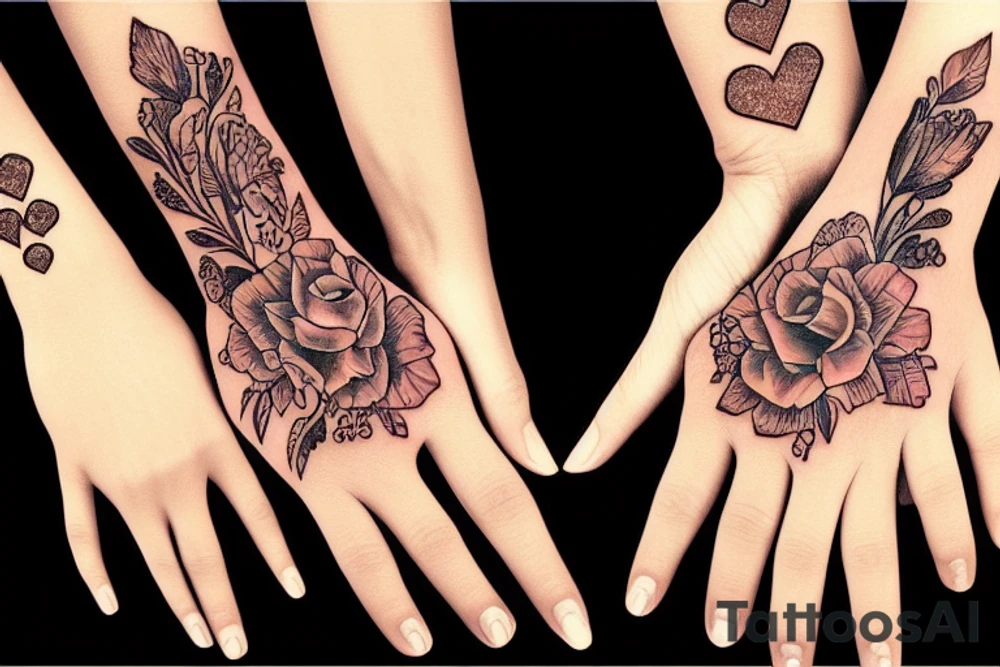 Diamond hands woman’s hand classic american tattoo idea