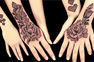 Diamond hands woman’s hand classic american tattoo idea