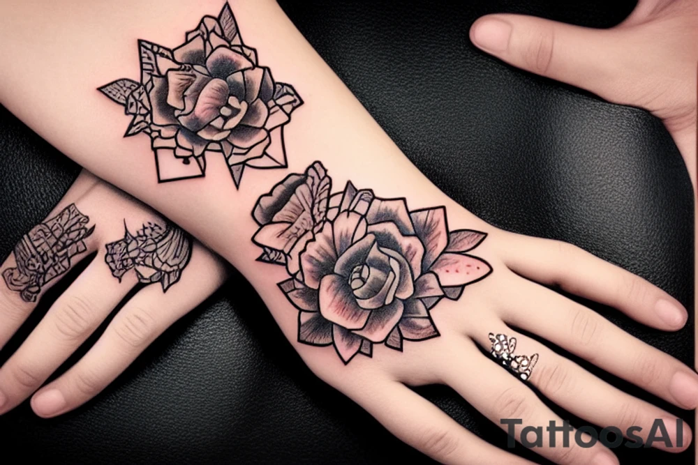 Diamond hands woman’s hand classic american tattoo idea
