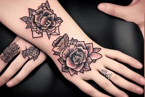 Diamond hands woman’s hand classic american tattoo idea