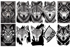 Norse traditional wolf tattoo idea
