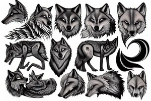 Norse traditional wolf tattoo idea