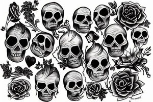 Depressed skeleton tattoo idea