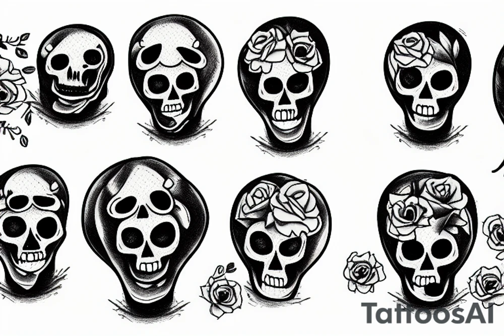 Depressed skeleton tattoo idea