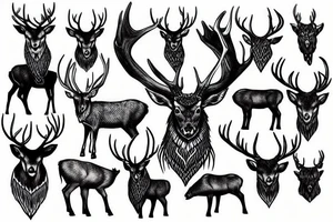 Norse traditional stag tattoo idea
