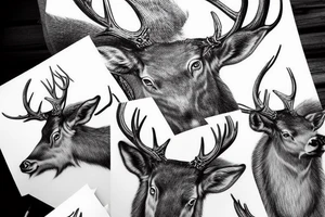 Norse traditional stag tattoo idea