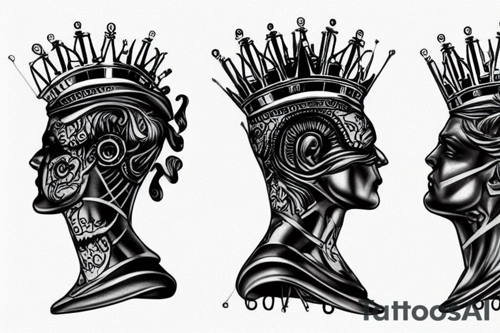 3d chess piece tattoo idea