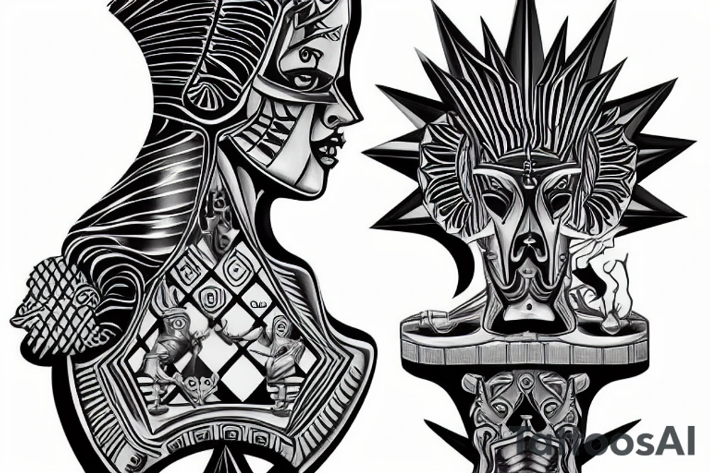 3d chess piece tattoo idea