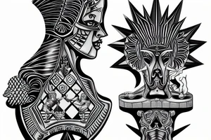 3d chess piece tattoo idea