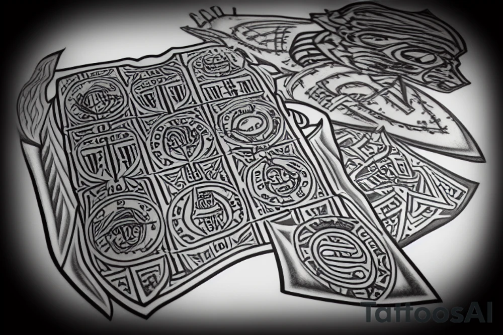 3d chess piece of a king tattoo idea