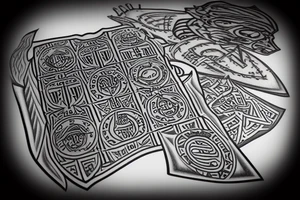 3d chess piece of a king tattoo idea