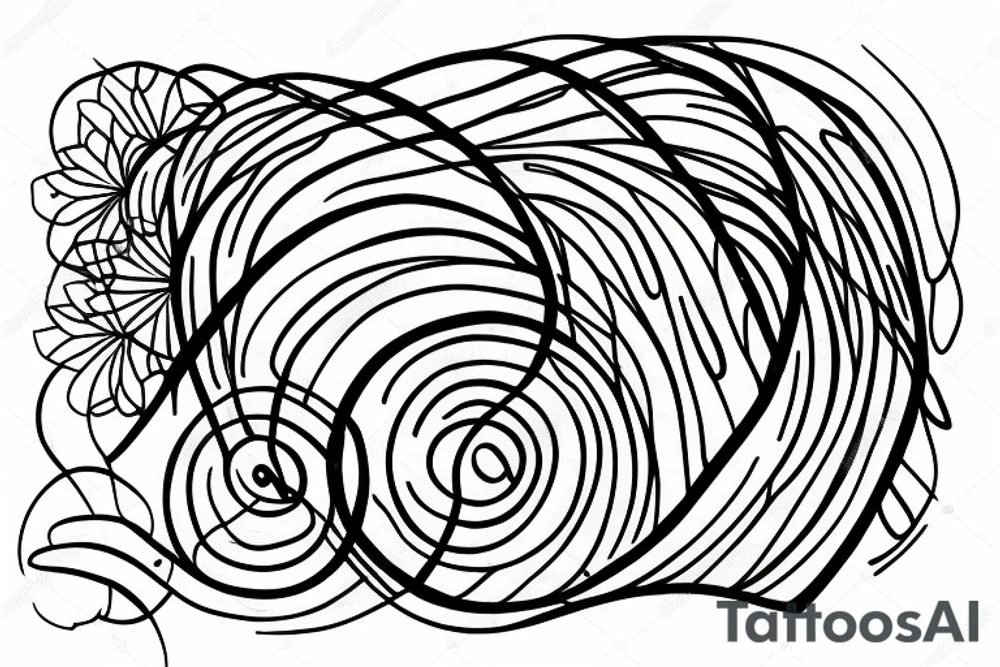 circle tattoo with forest and line under it tattoo idea