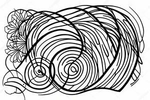 circle tattoo with forest and line under it tattoo idea