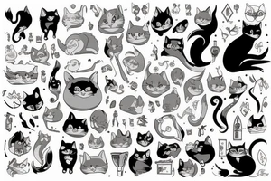 Gray cat tattoo idea
