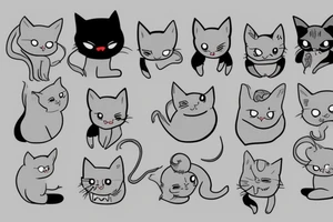 Gray cat tattoo idea