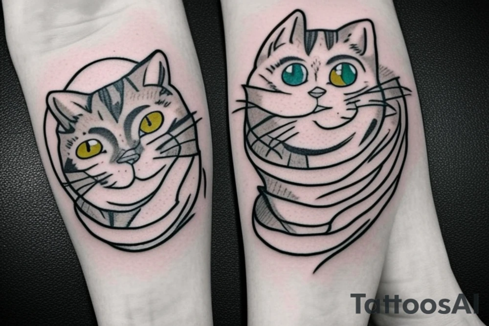 Gray tabby cat tattoo idea