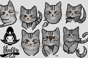 Gray tabby cat tattoo idea