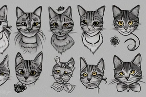 Gray tabby cat tattoo idea
