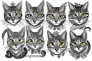 Gray tabby cat tattoo idea
