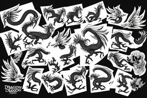 Dragon on top of a mountain tattoo idea