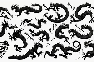 Dragon on top of a mountain tattoo idea