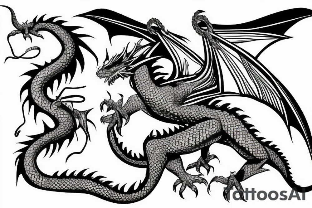 Dragon that is flying tattoo idea