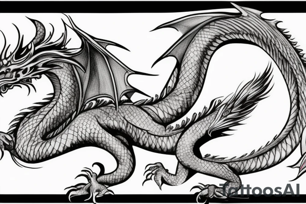 Dragon that is flying tattoo idea