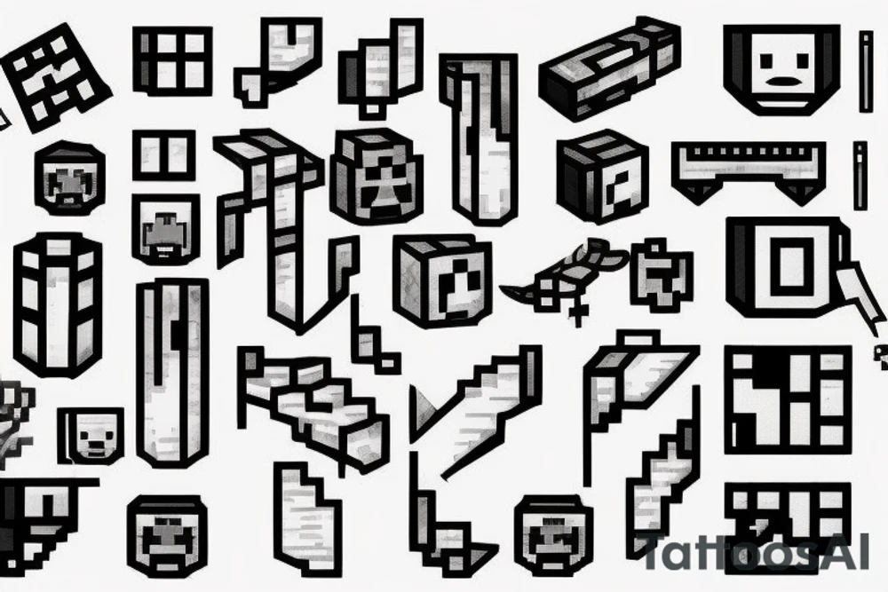 minecraft piston tattoo idea